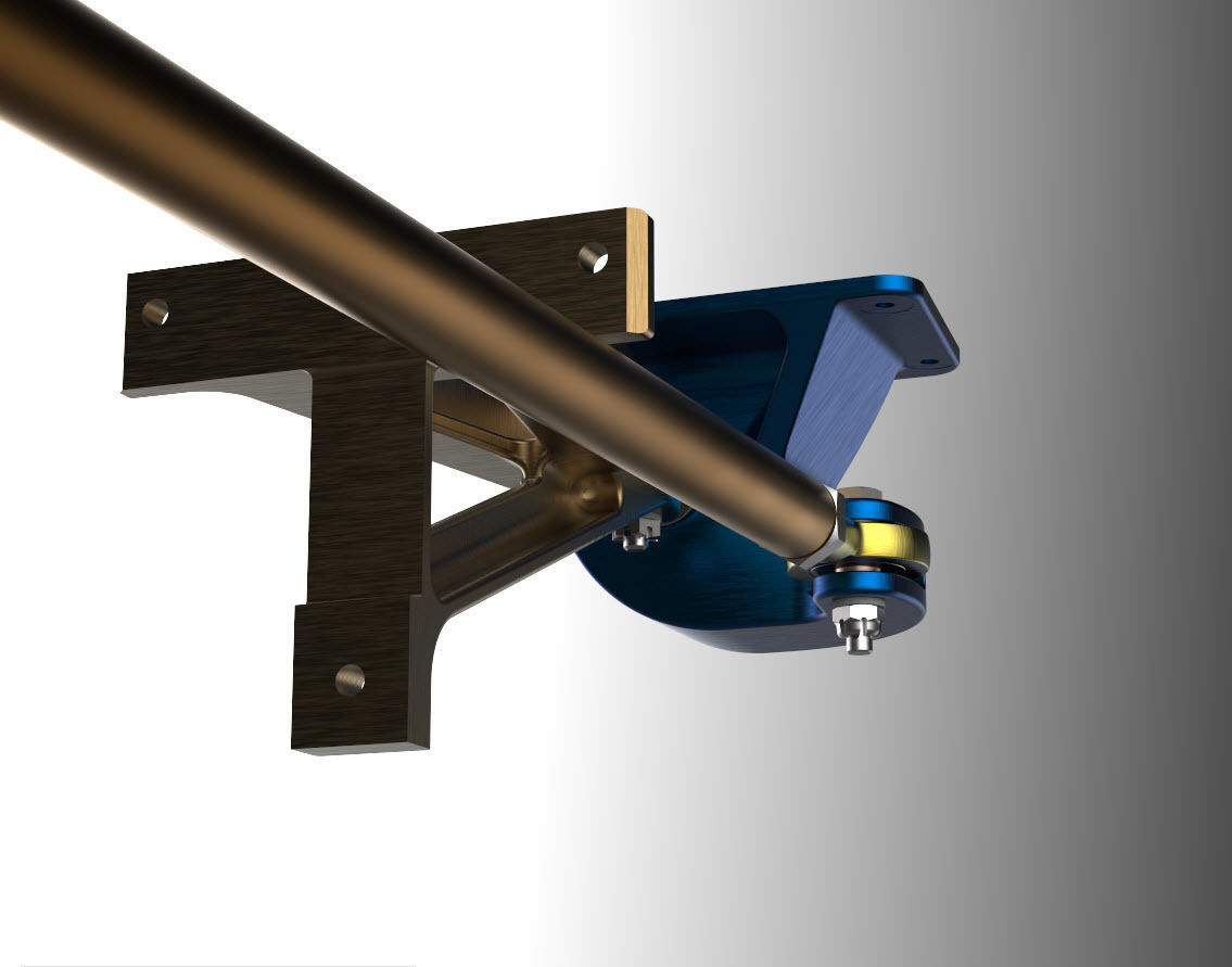 P-51D Mustang Rudder Lower Hinge and Connecting Control Rod 3D print model_1