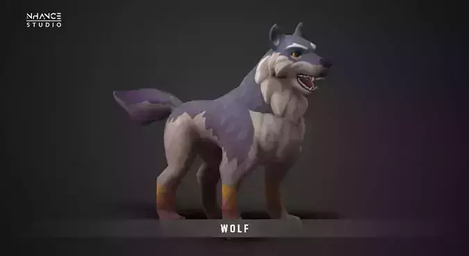 Fantasy Wolf Low-poly 3D model
