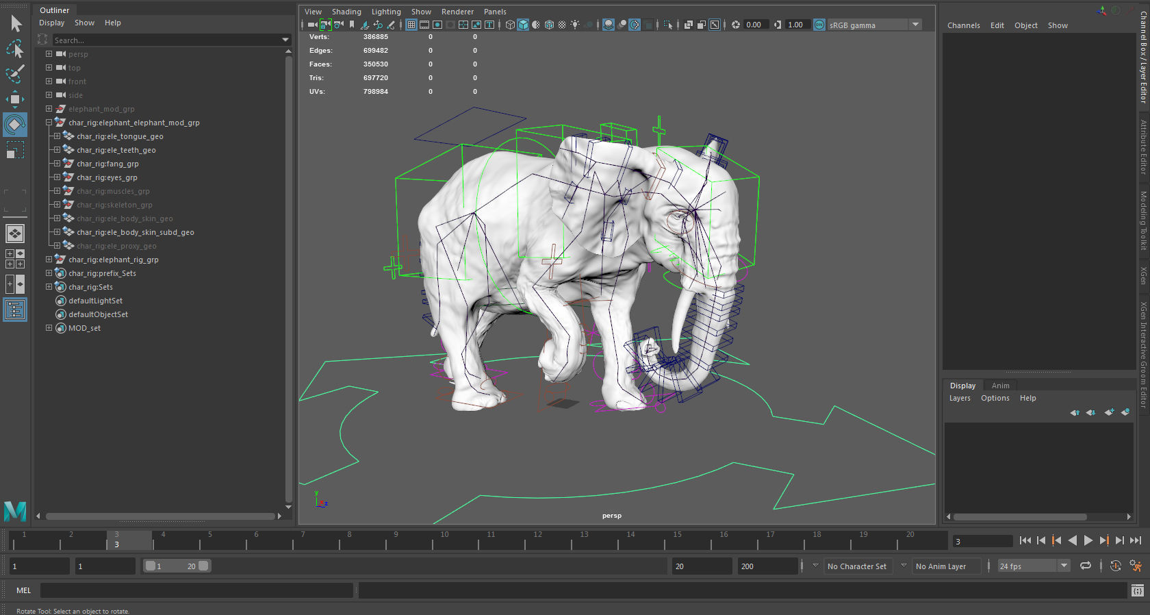 Elephant with tusks 3D model_14