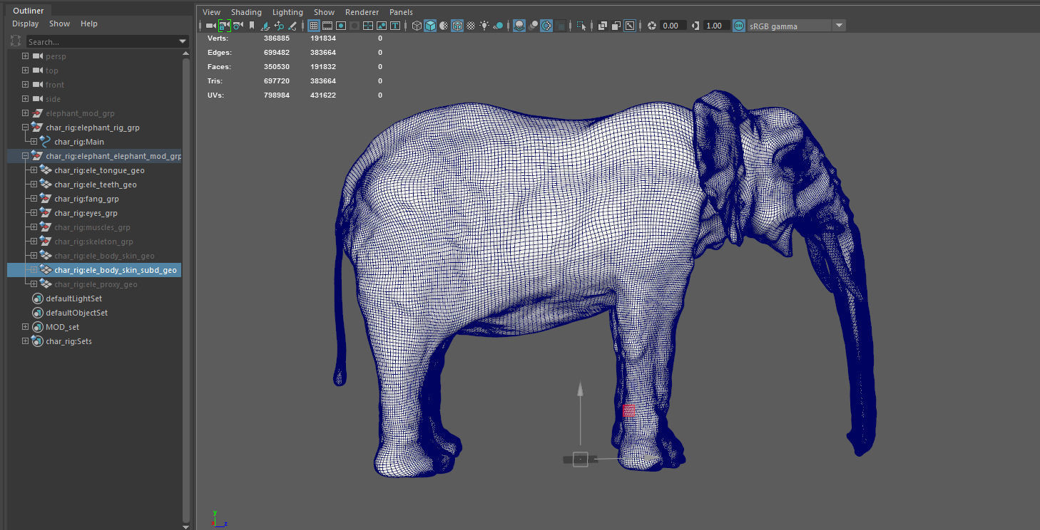 Elephant with tusks 3D model_16