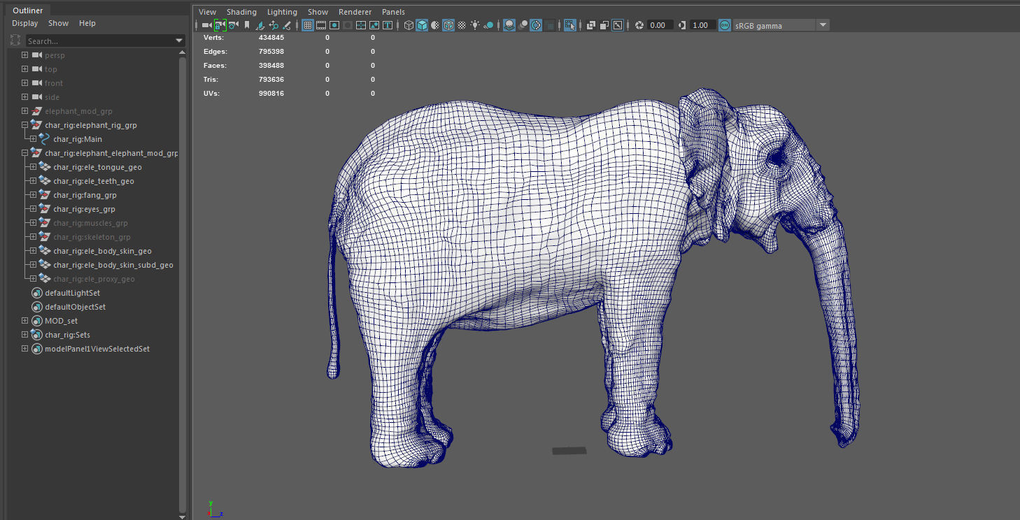 Elephant with tusks 3D model_15