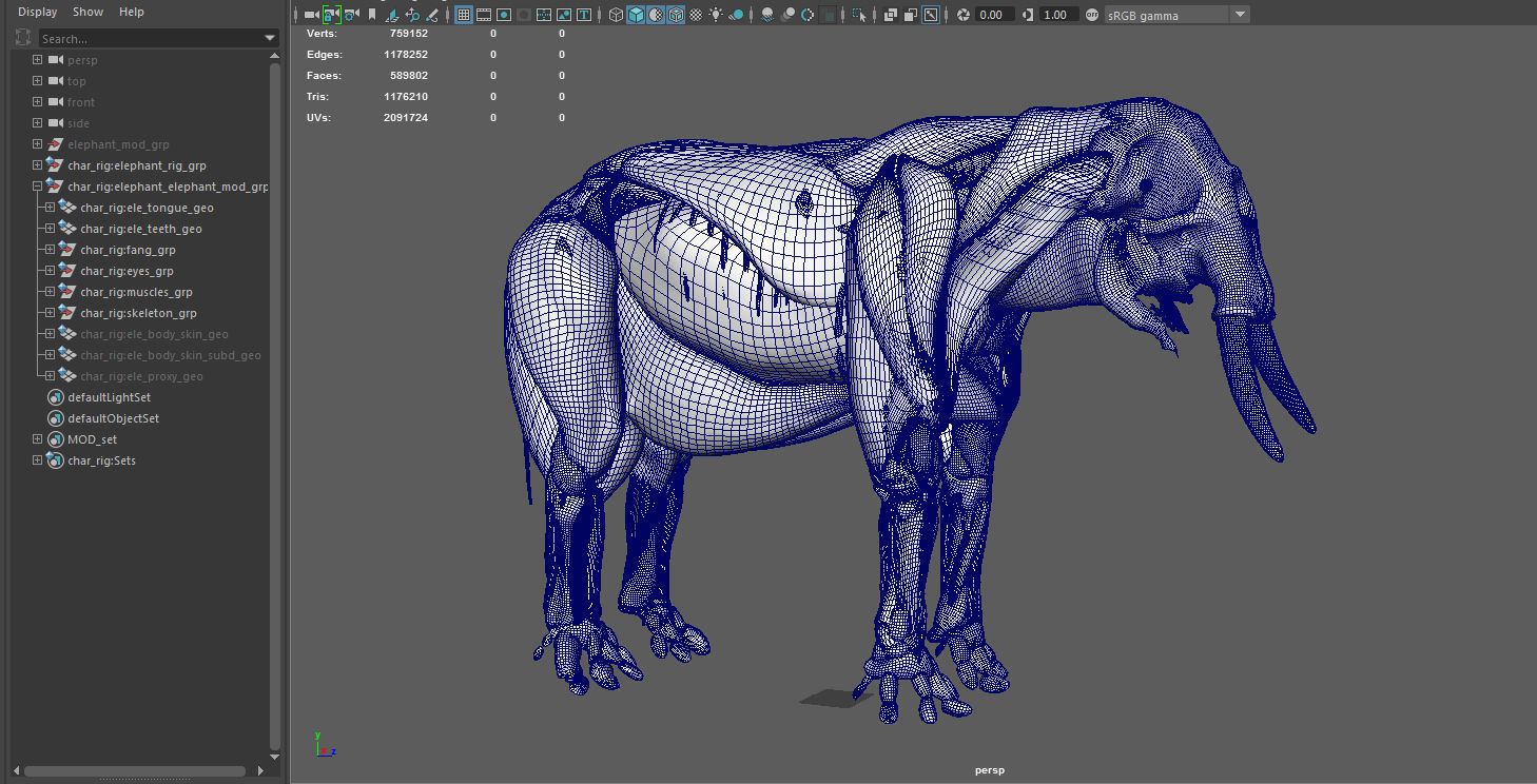 Elephant with tusks 3D model_13