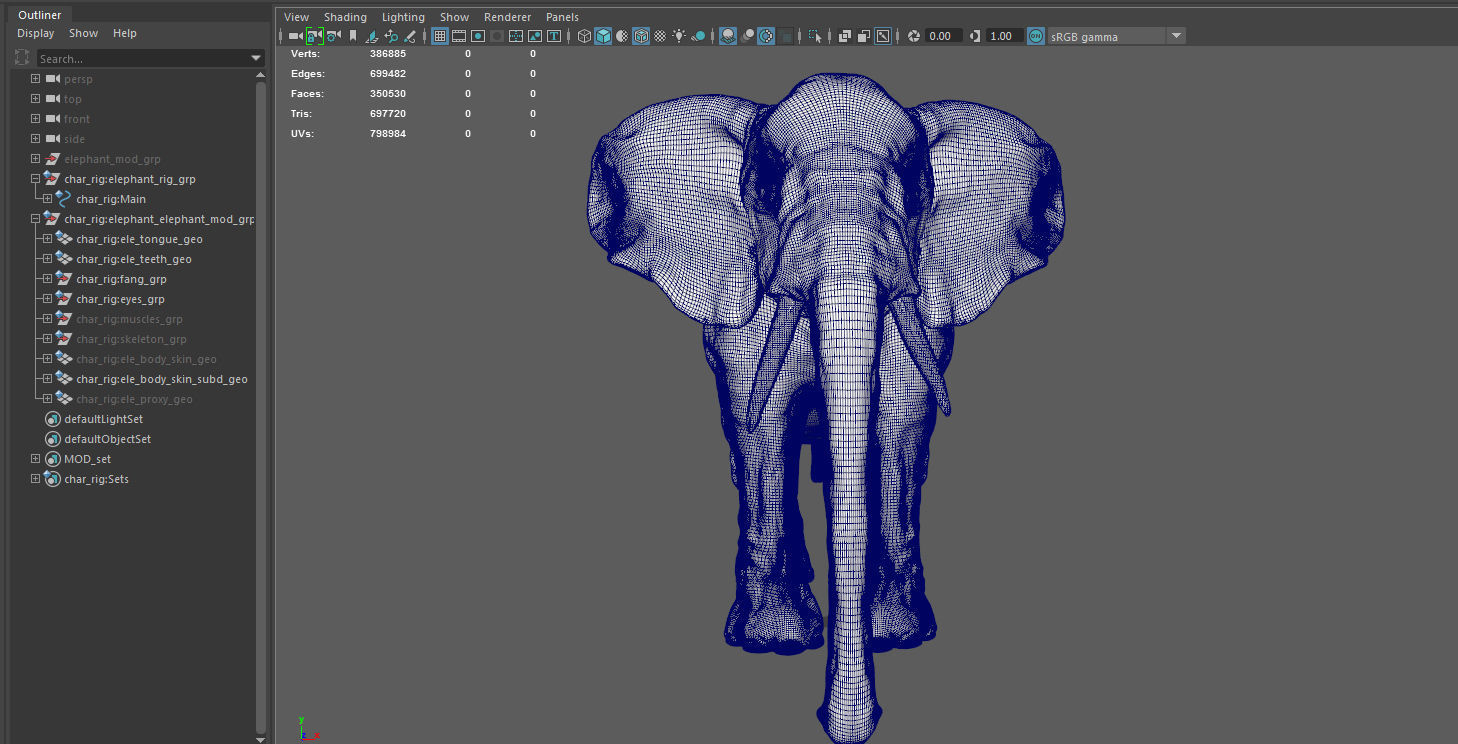 Elephant with tusks 3D model_18
