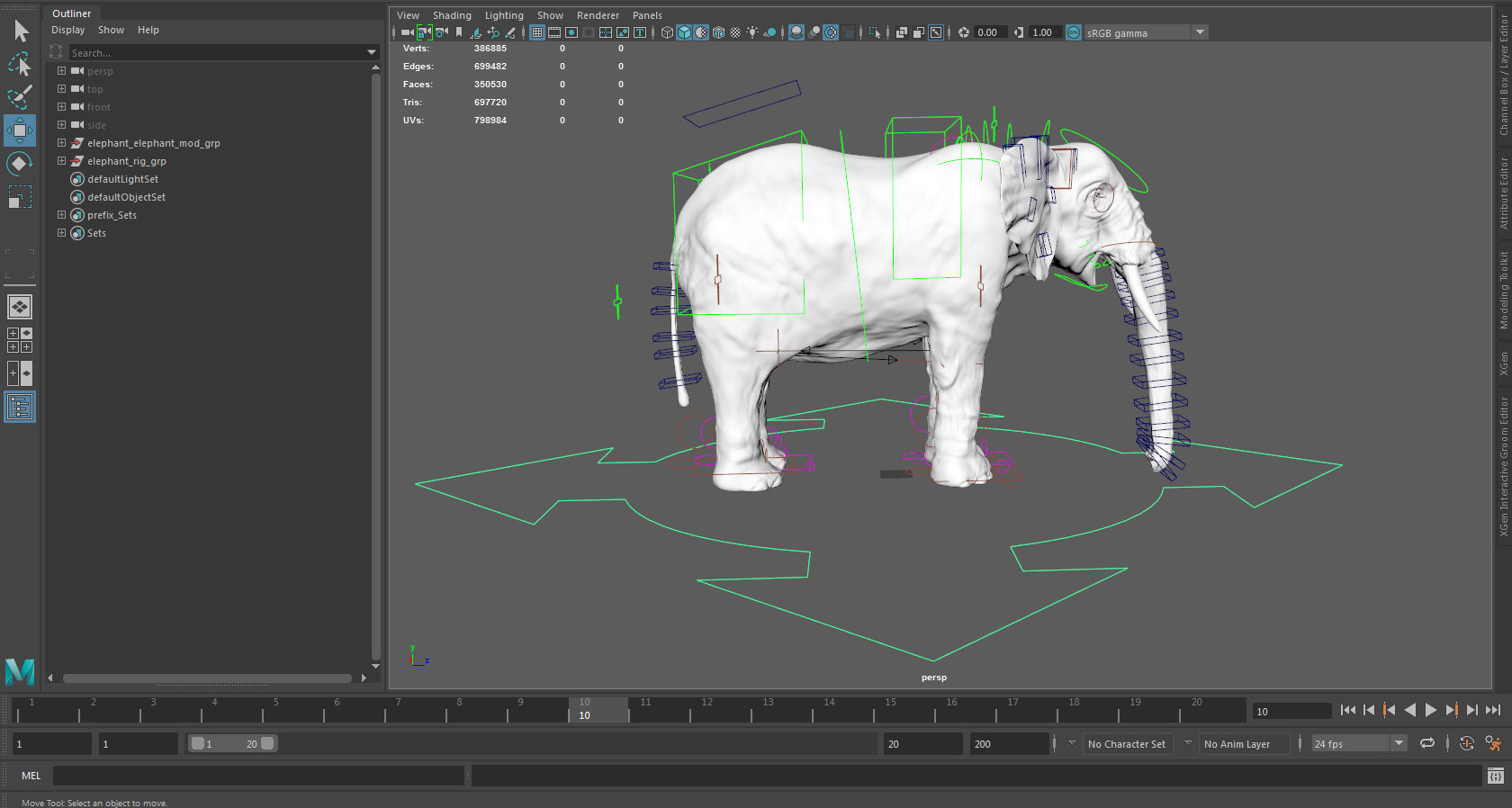Elephant with tusks 3D model_10