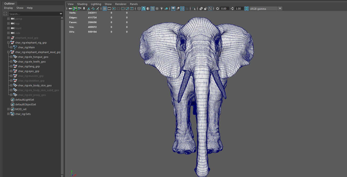 Elephant with tusks 3D model_17