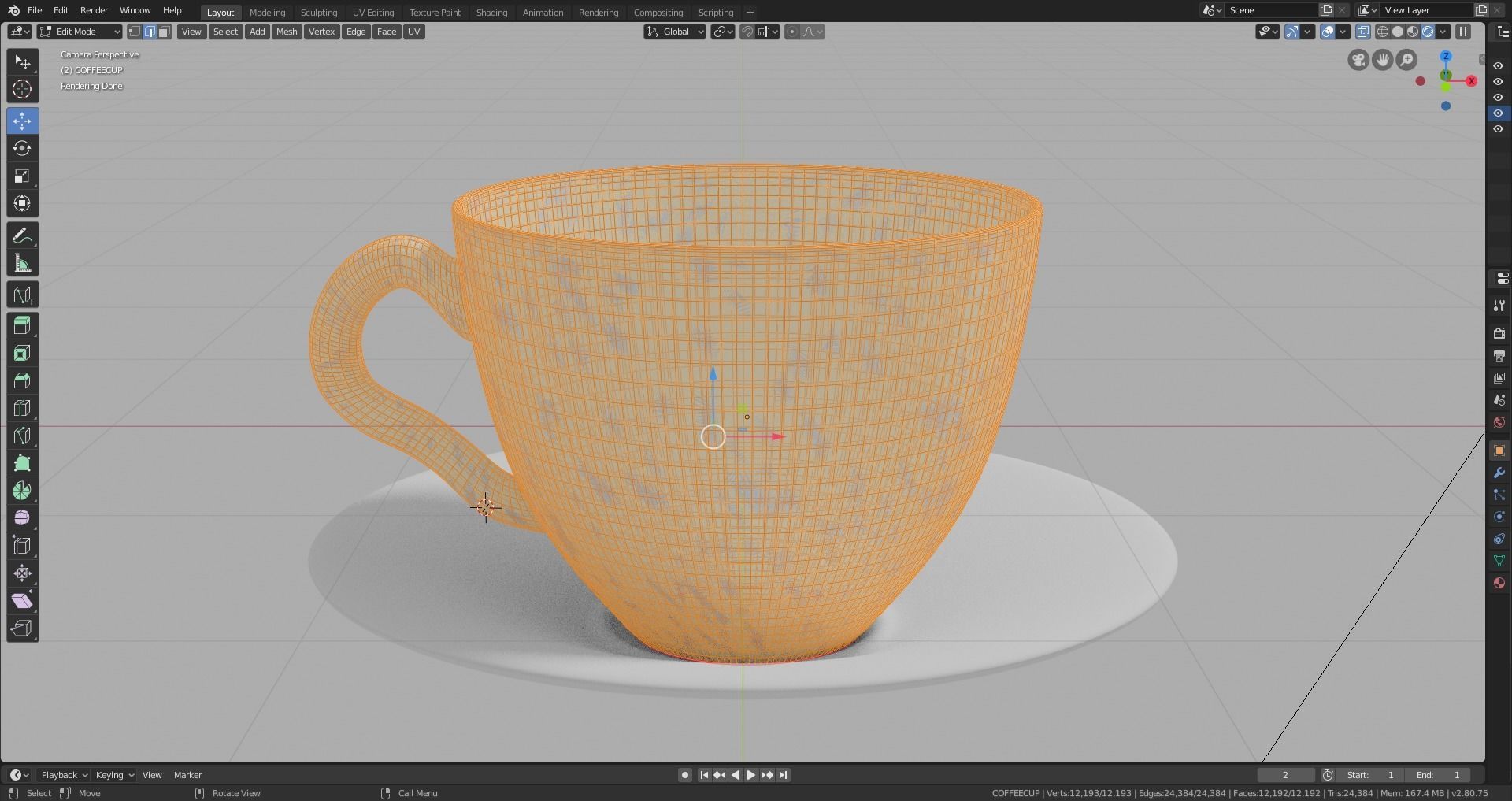 COFFEE CUP WITH SAUCER  3D print model_6