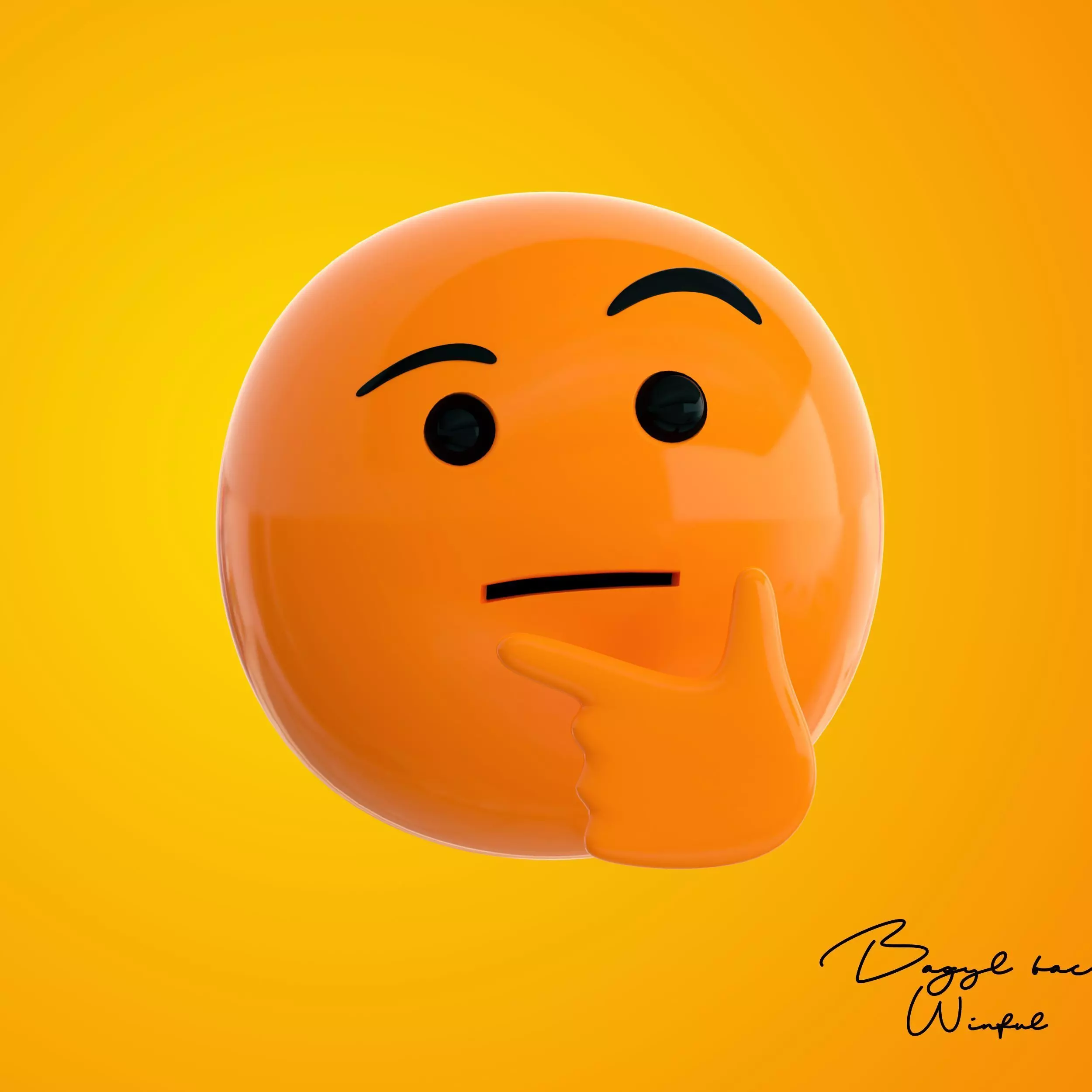 Emoji Thinking Face 3D model