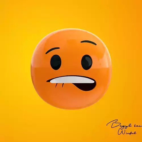 Emoji Biting Lips 3D model