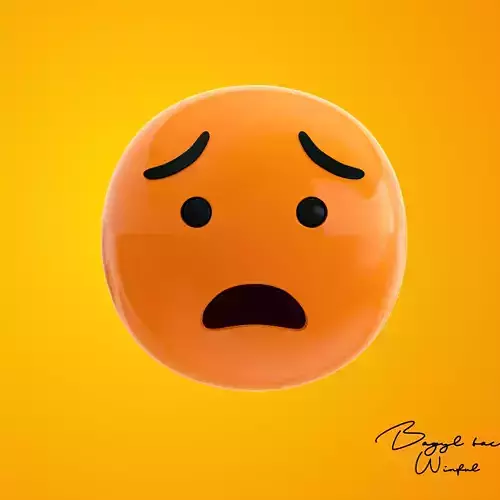 Emoji Anguished Face 3D model