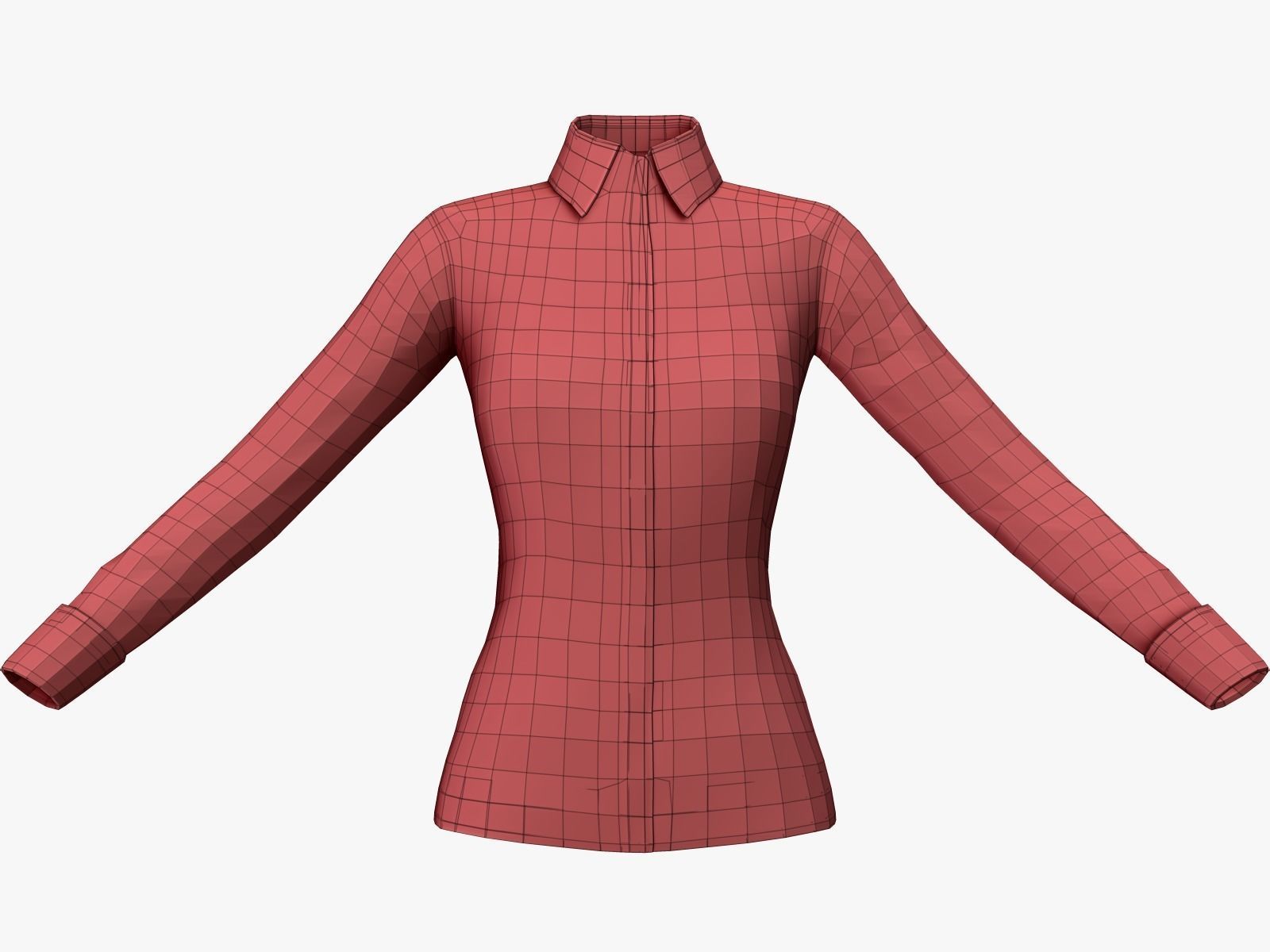 Scool Girl costume Low-poly 3D model_6