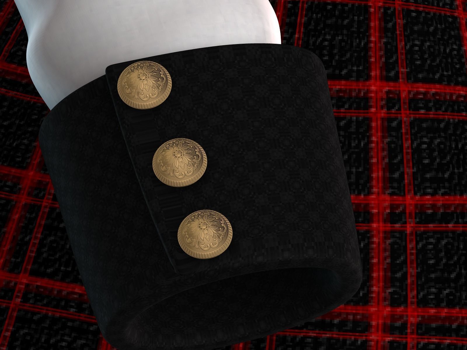 Scool Girl costume Low-poly 3D model_2