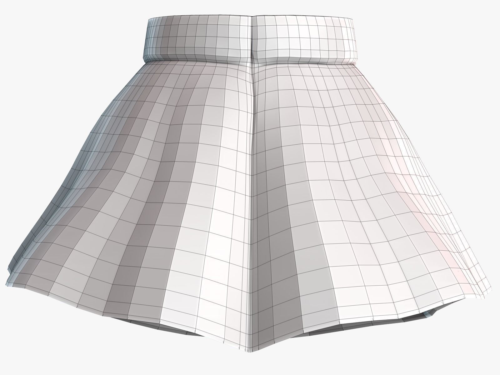 Scool Girl costume Low-poly 3D model_4