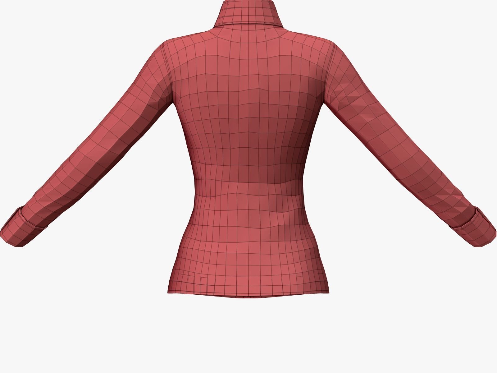 Scool Girl costume Low-poly 3D model_5