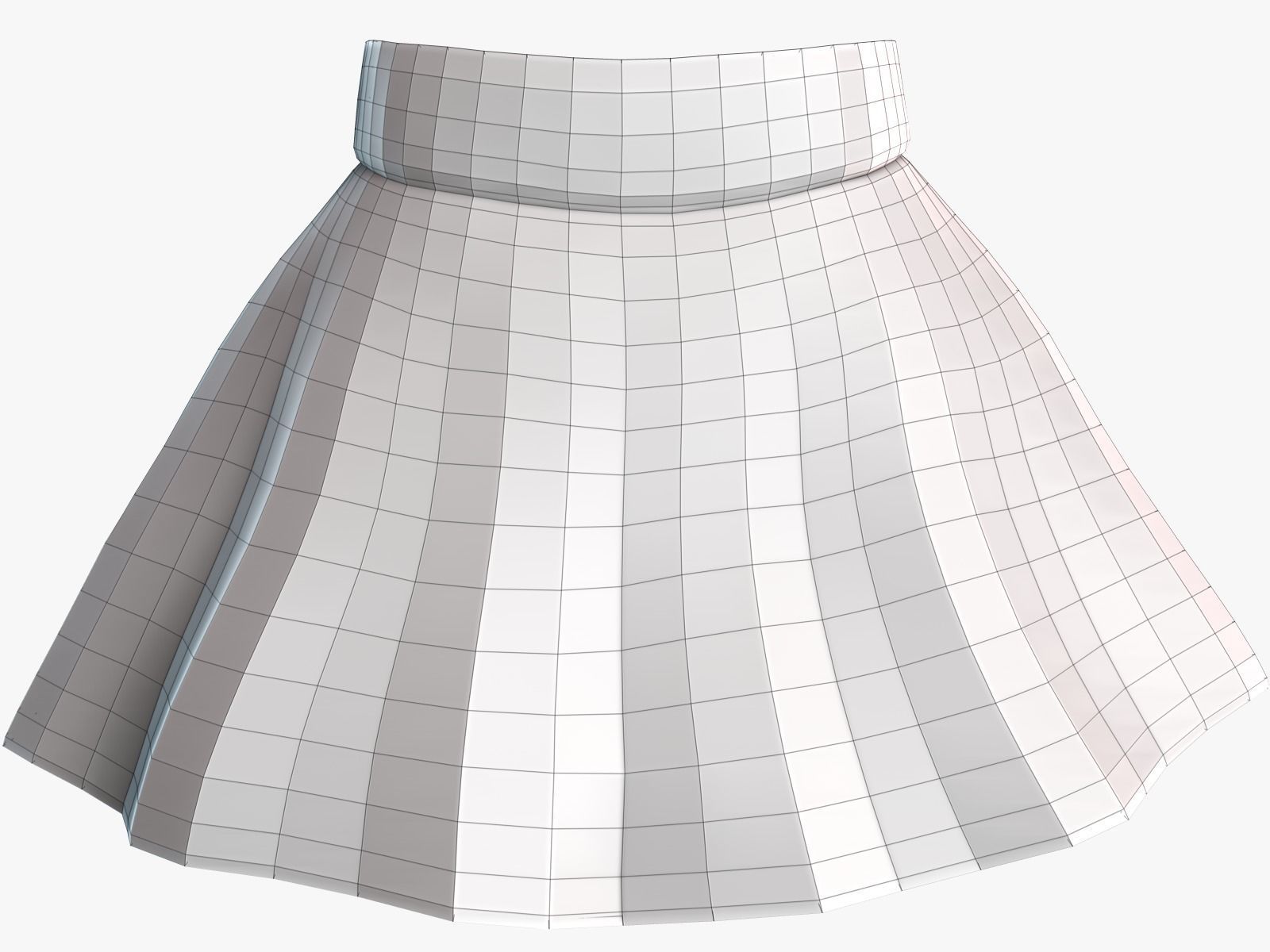 Scool Girl costume Low-poly 3D model_3