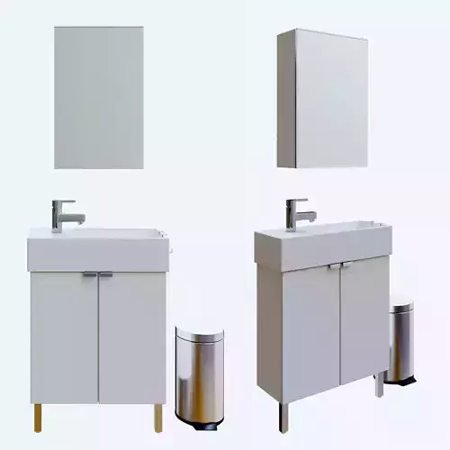 Lillangen bathroom vanity set with sink and mirror