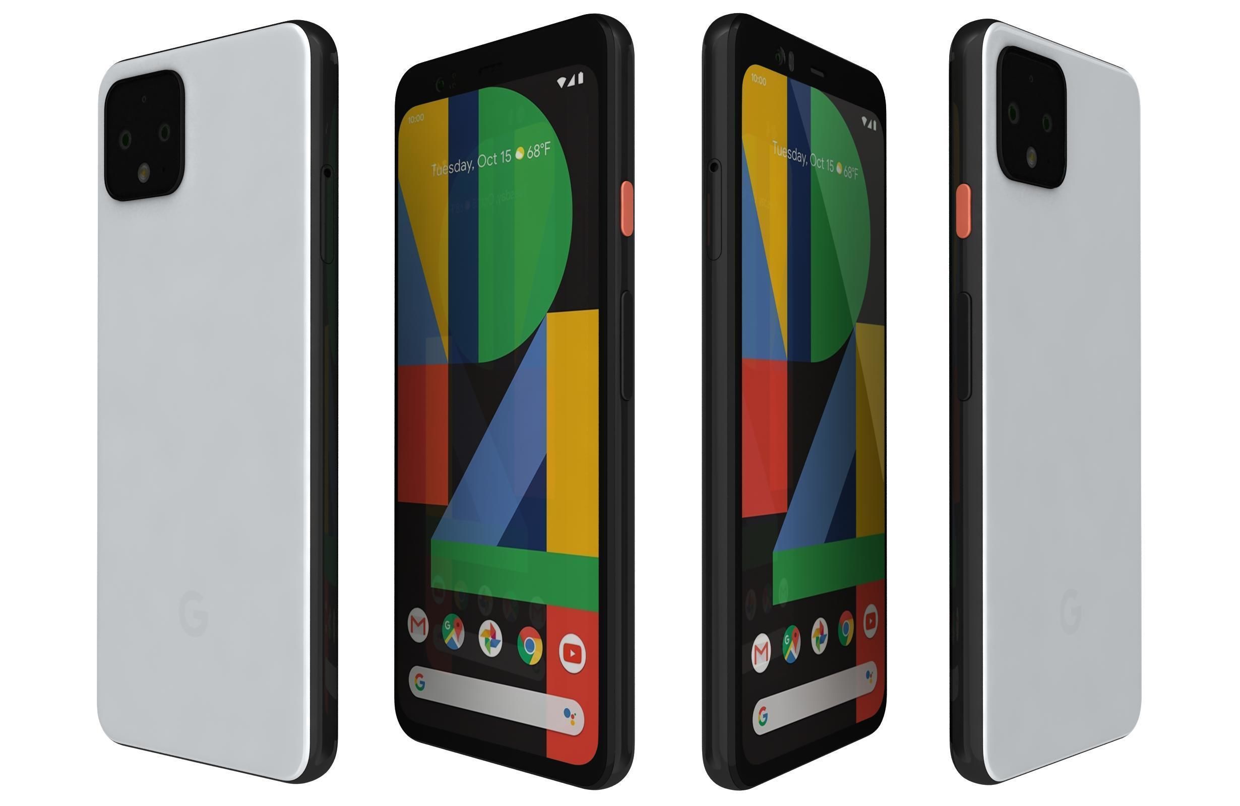 Google Pixel 4 Clearly White 3D model_4