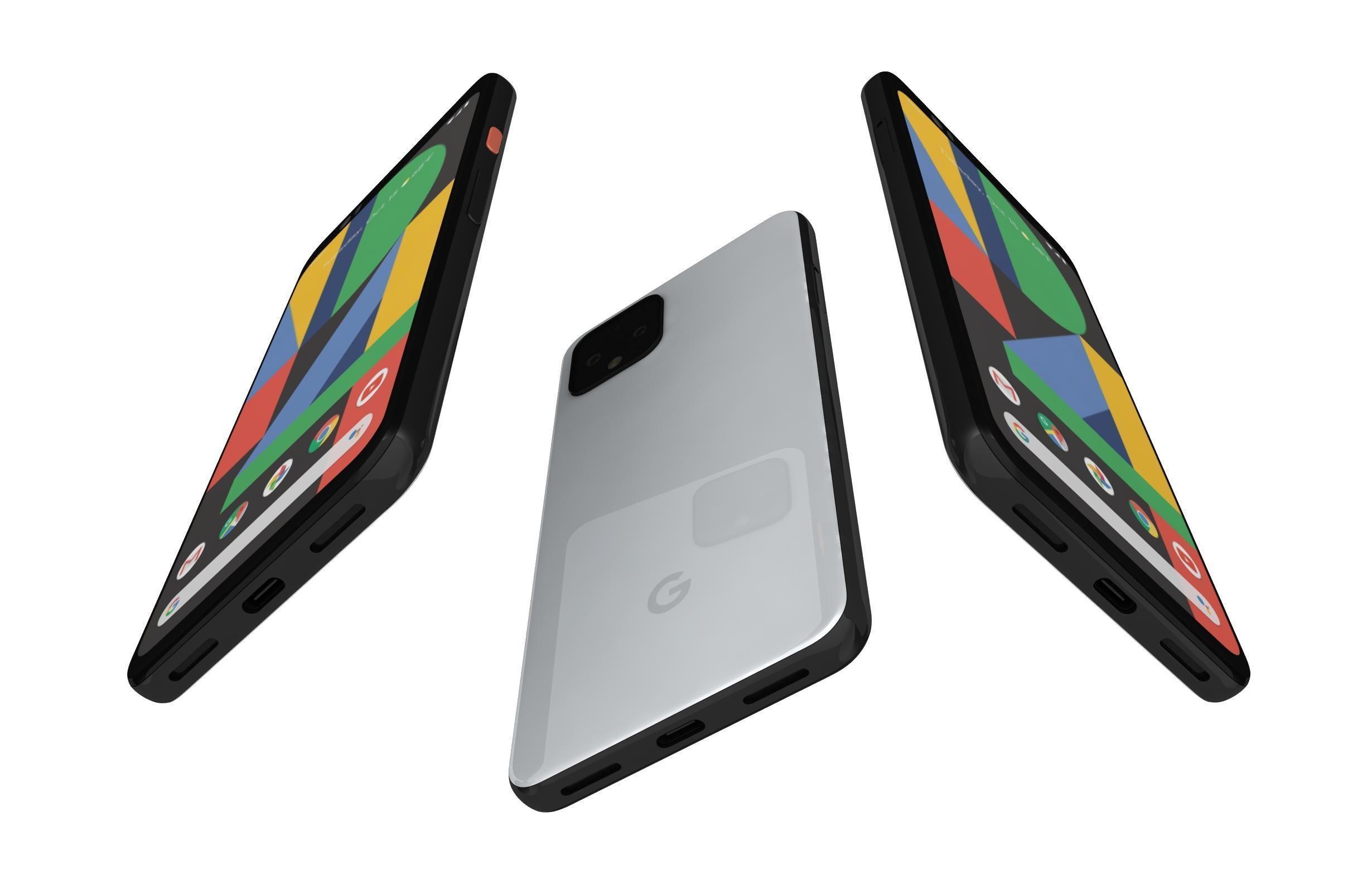 Google Pixel 4 Clearly White 3D model_1