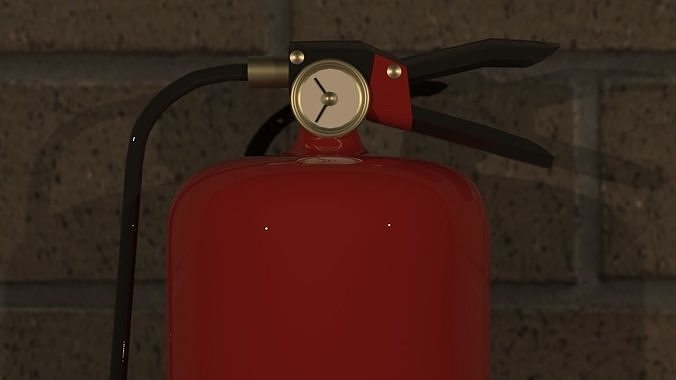 Extinguisher fire on brick wall 3D print model