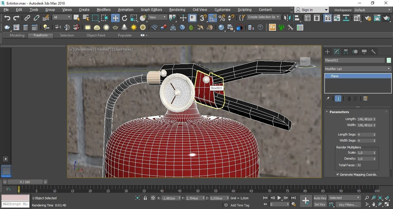 Extinguisher fire on brick wall 3D print model_4