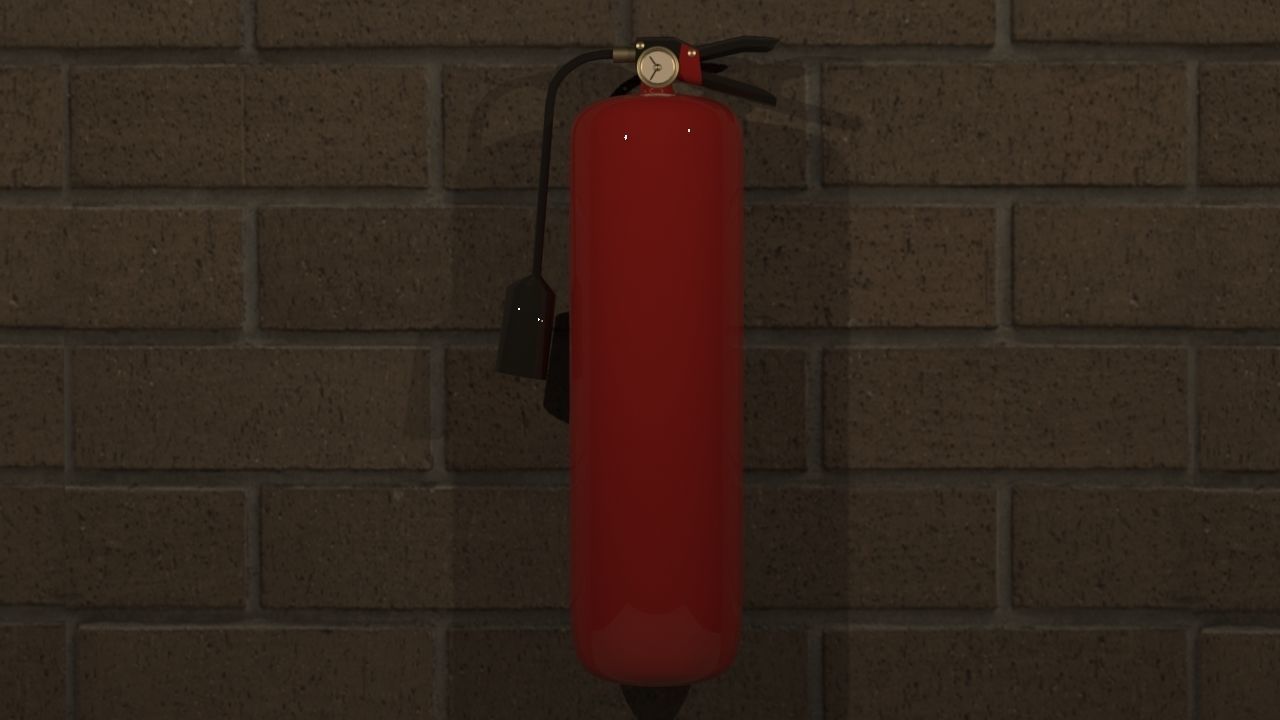 Extinguisher fire on brick wall 3D print model_2