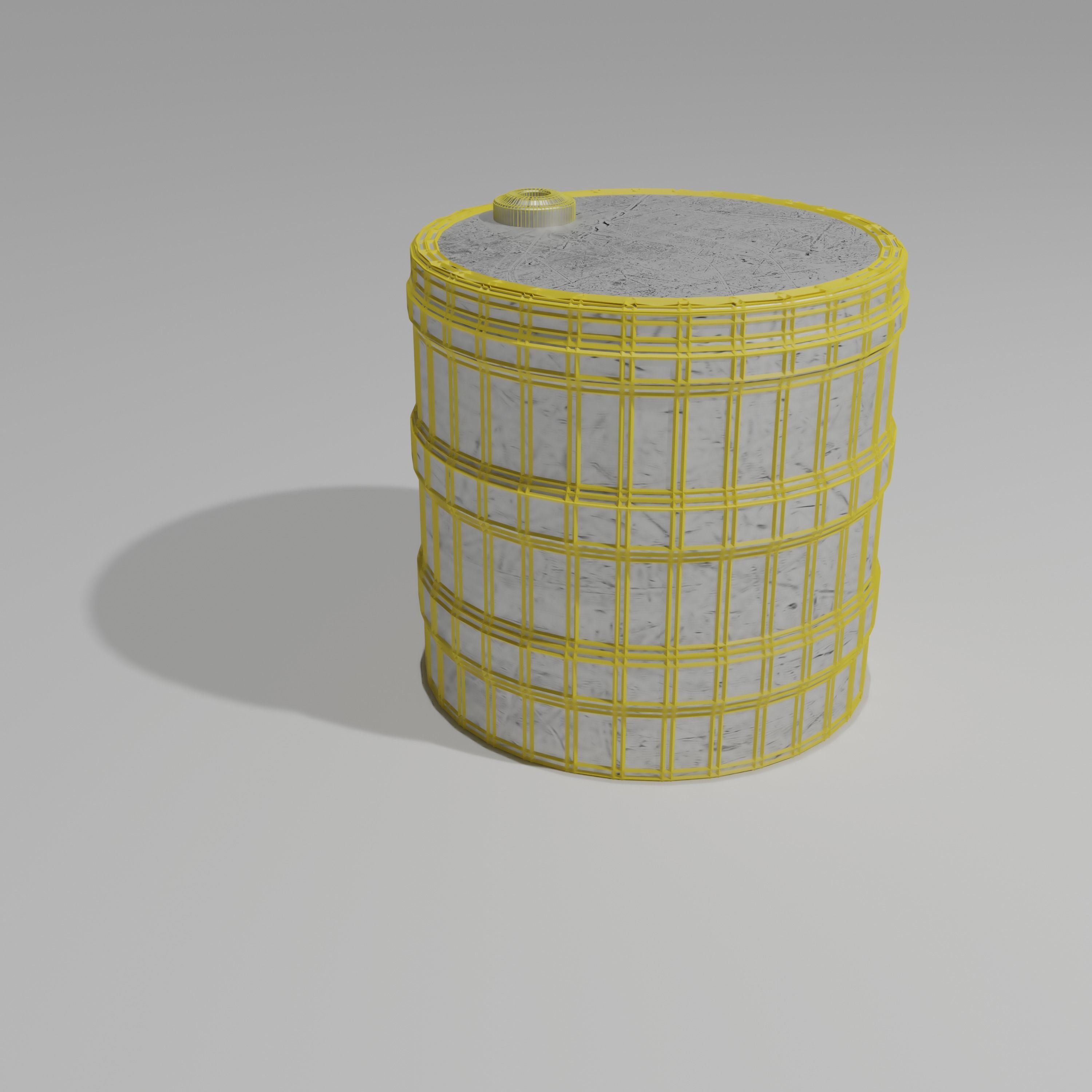 Aluminium Barrel Low-poly 3D model_2