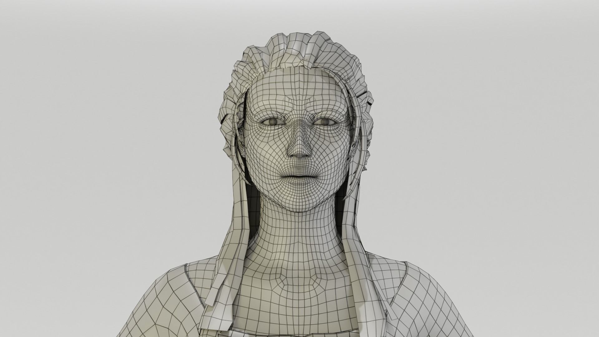 Rigged Peasant Woman 01 Low-poly 3D model_8