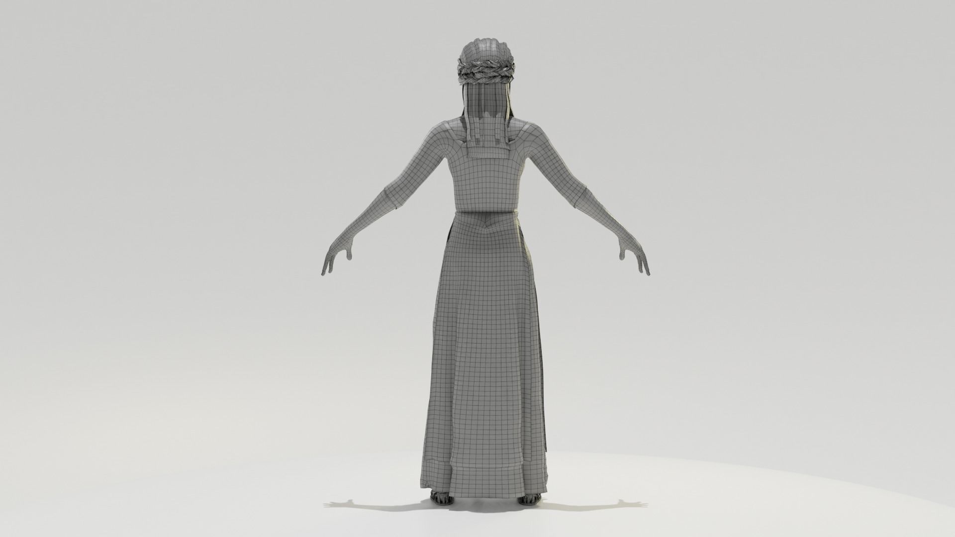 Rigged Peasant Woman 01 Low-poly 3D model_12