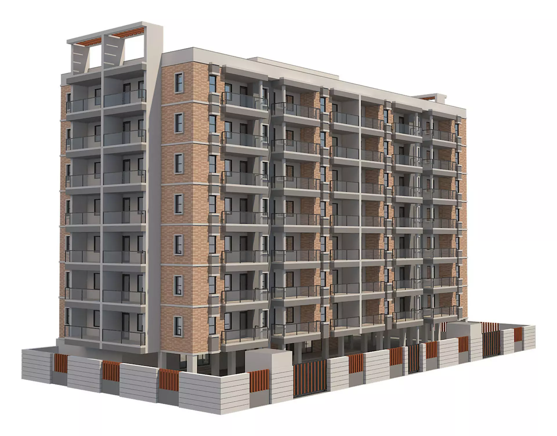 Apartment Building 14 3D model_0