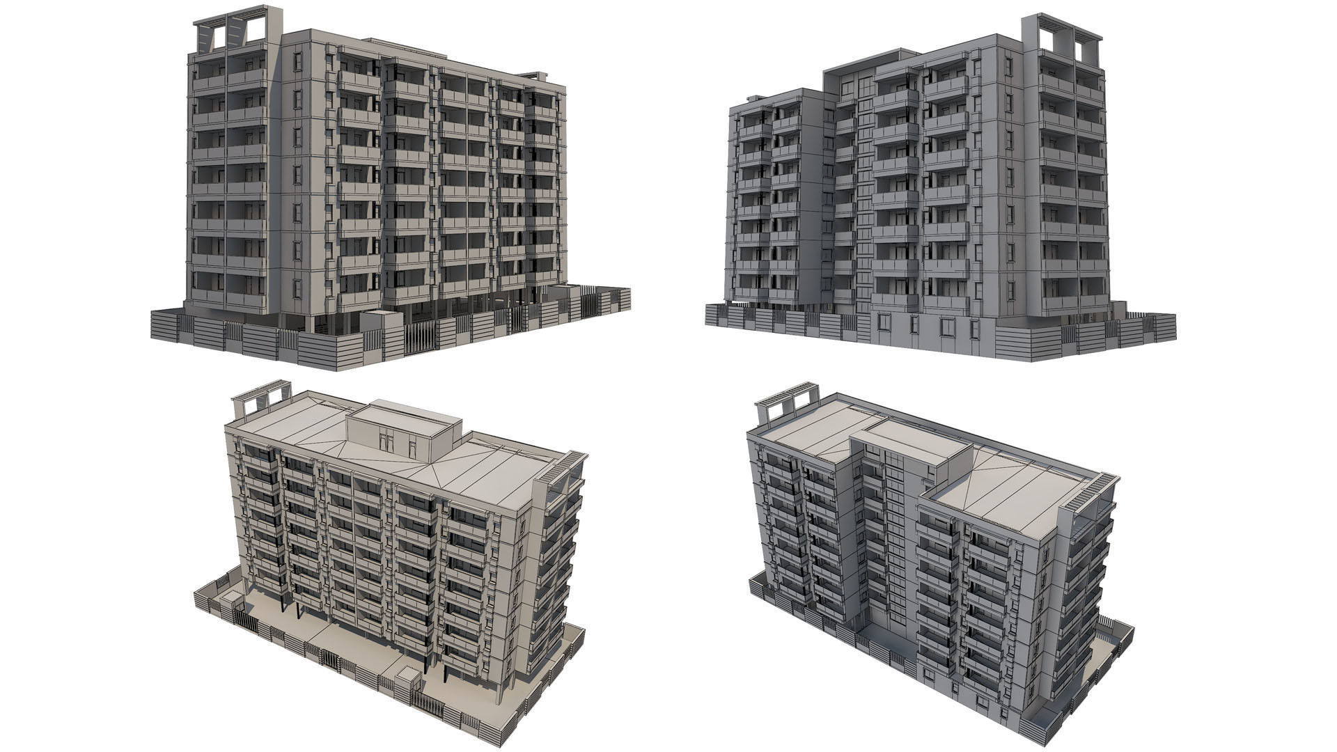 Apartment Building 14 3D model_11