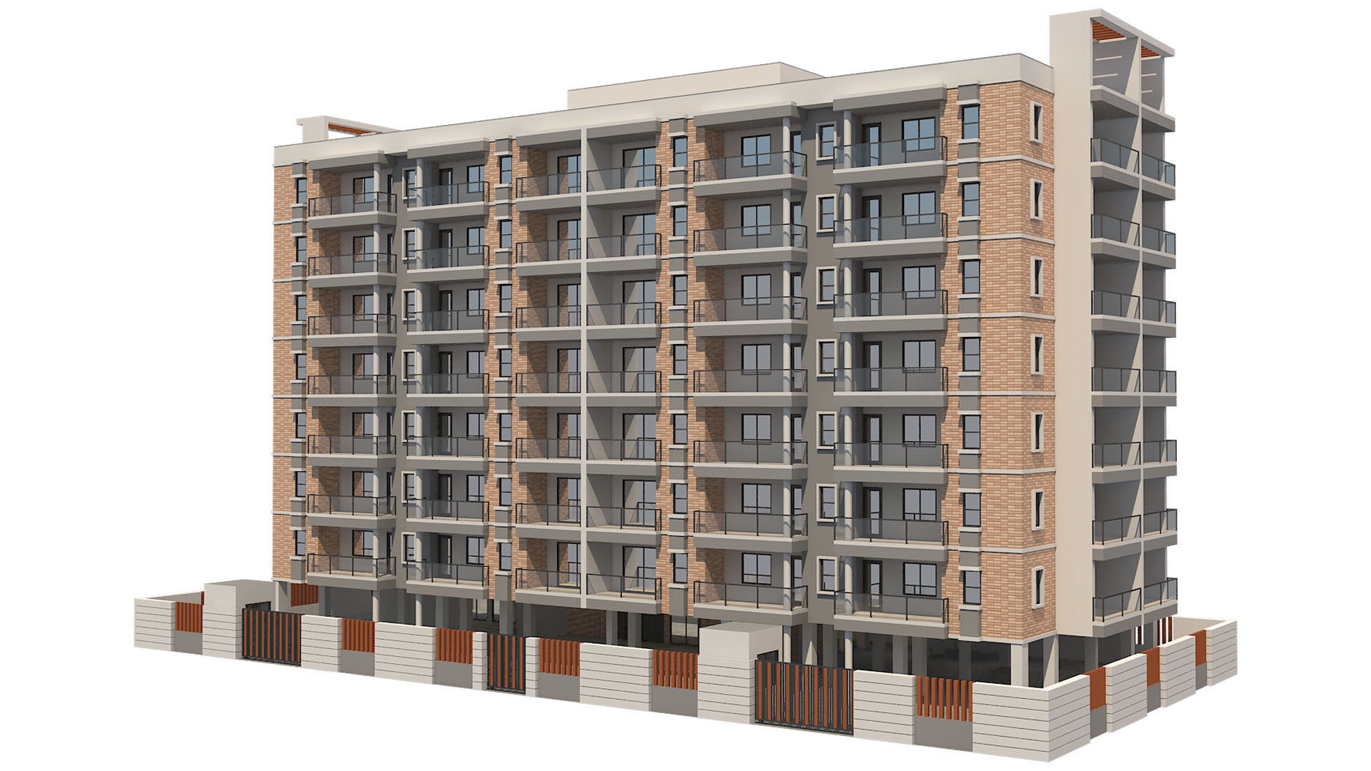 Apartment Building 14 3D model_8