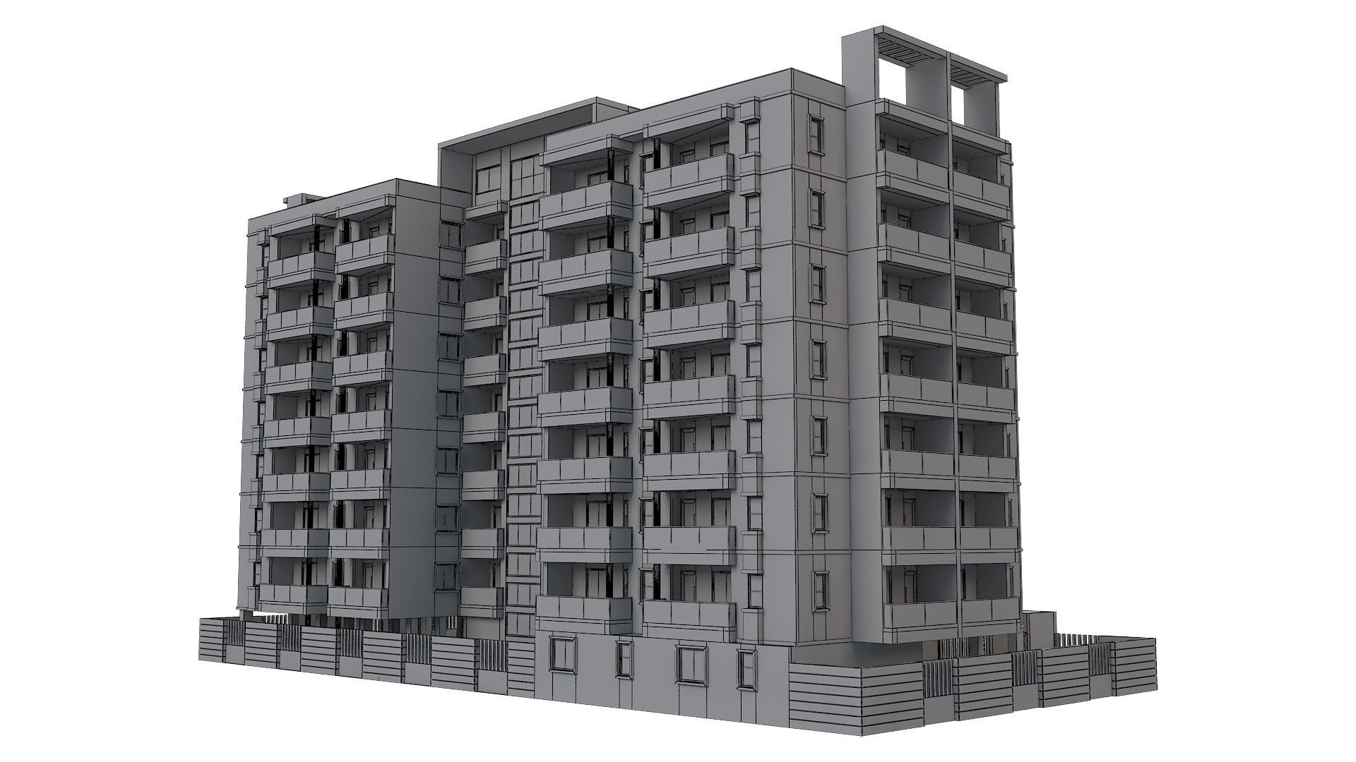 Apartment Building 14 3D model_7