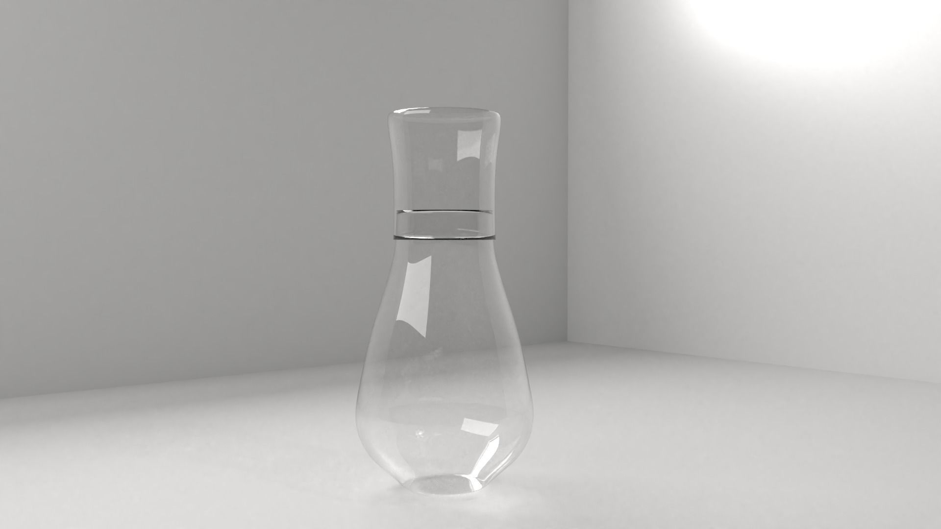 Decanter 3 glass bottle on table 3D model_1