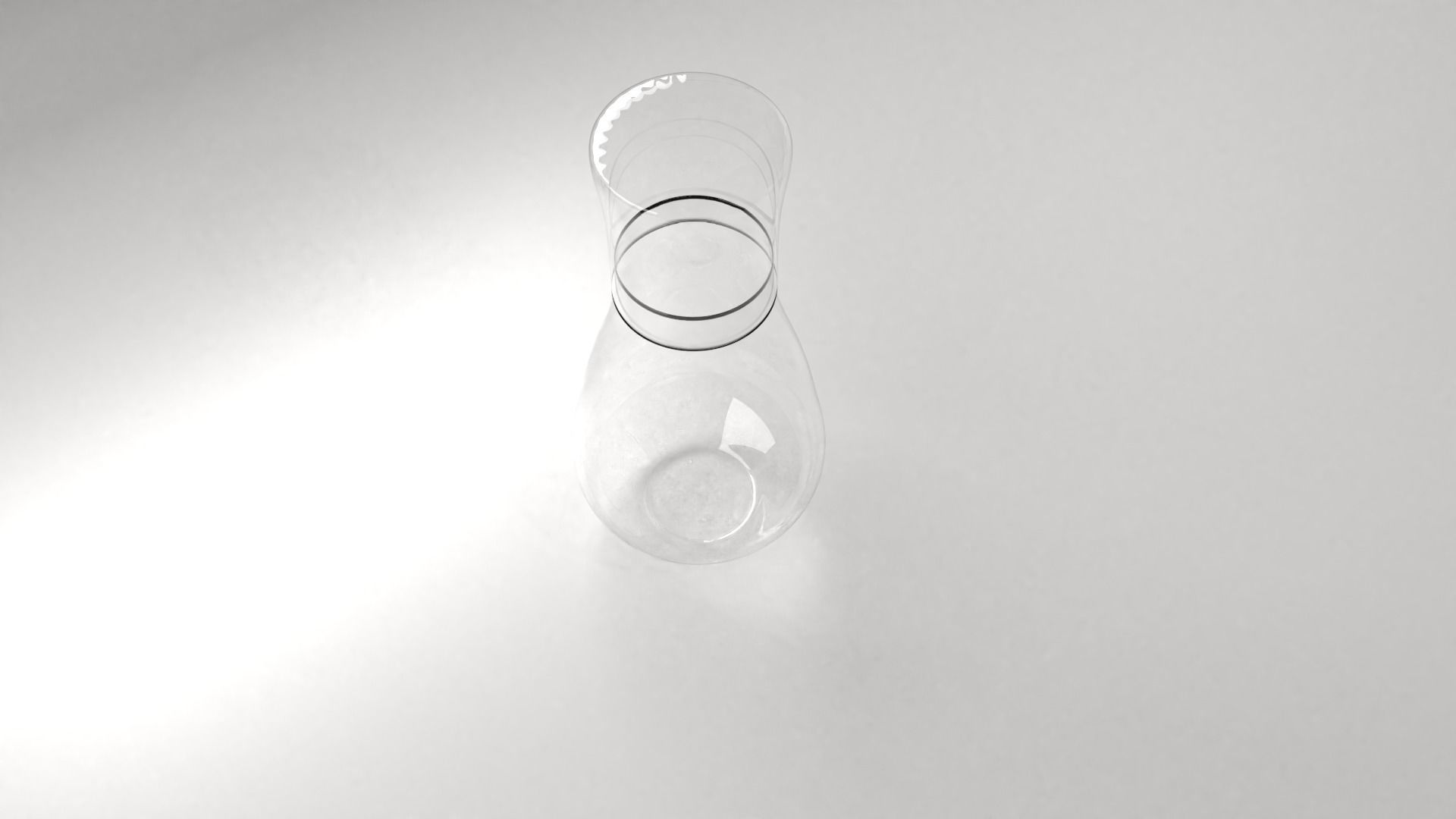 Decanter 3 glass bottle on table 3D model_2