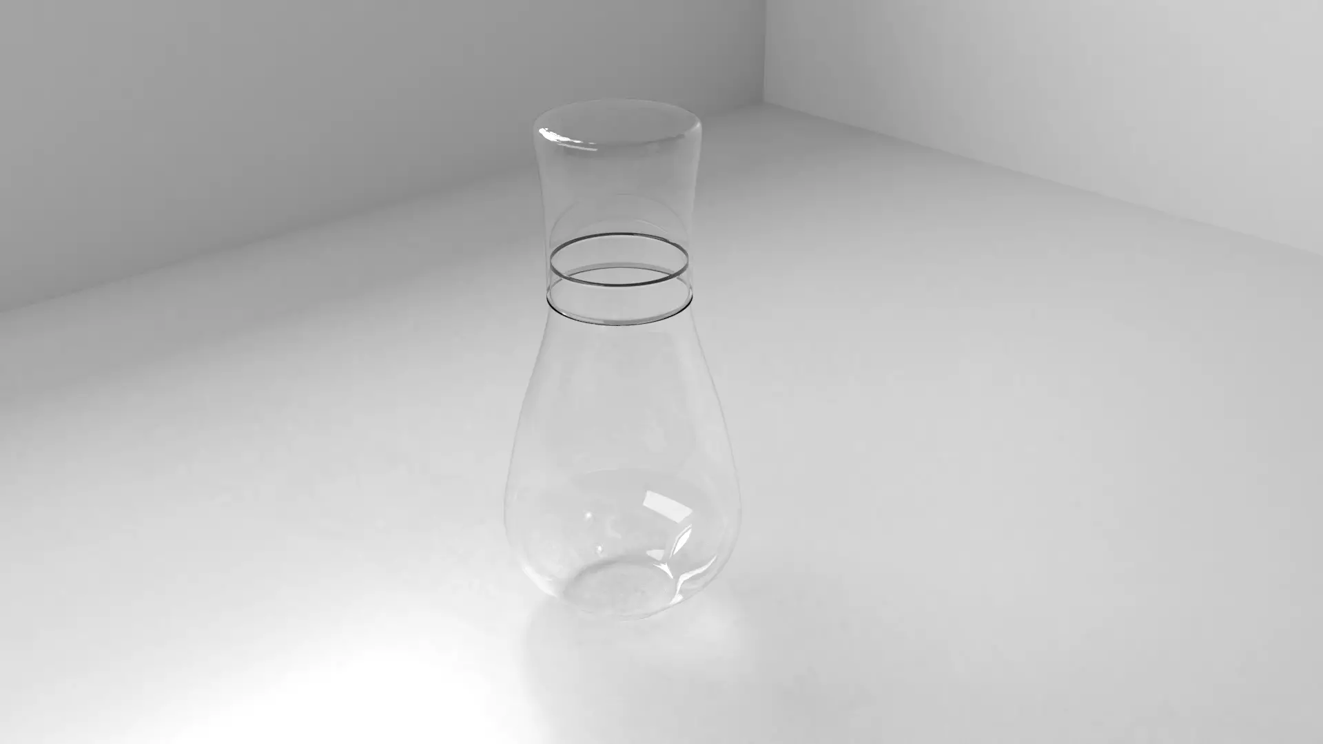 Decanter 3 glass bottle on table 3D model_0