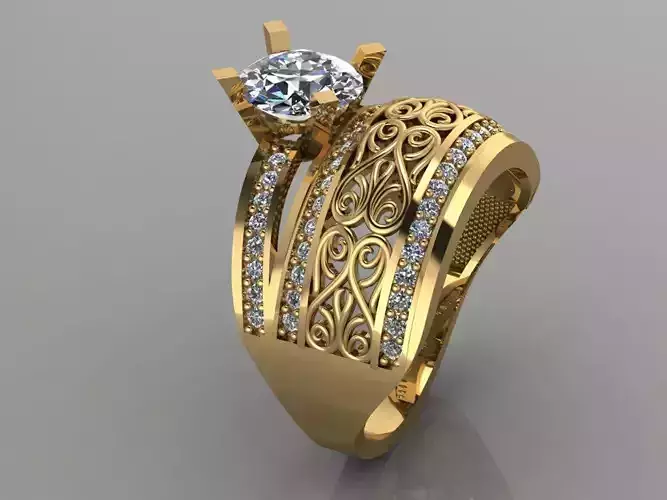 GC GOLD TW0161- Diamond gold wedding ring 