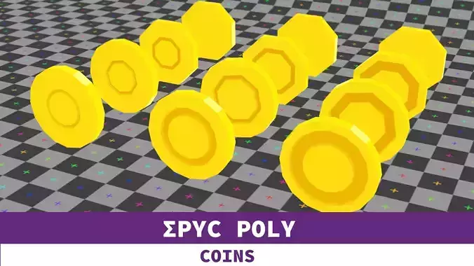 Epic Poly - O Coin with LOD