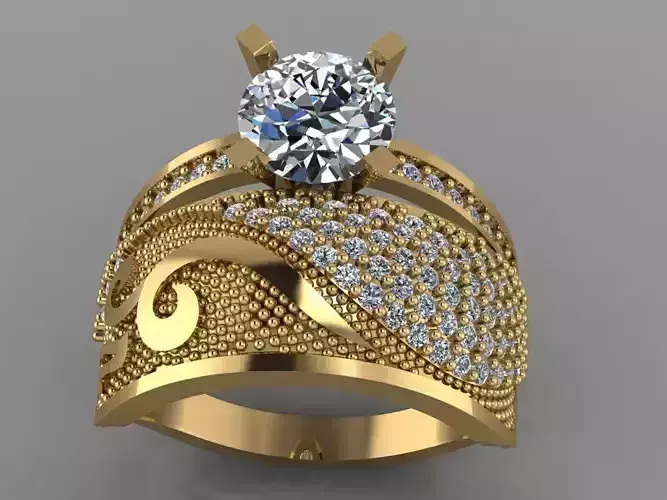 GC GOLD TW0163- Diamond gold wedding ring 