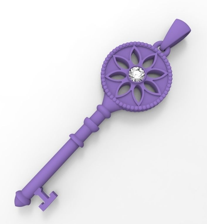 Key pendant 3D print model_4
