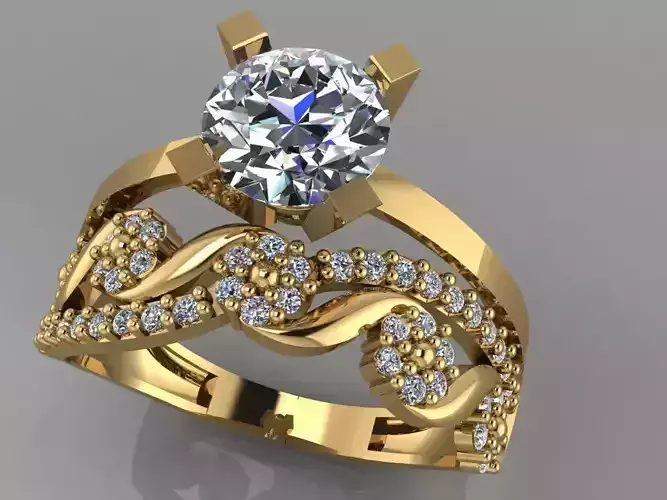 GC GOLD TW0165- Diamond gold wedding ring 