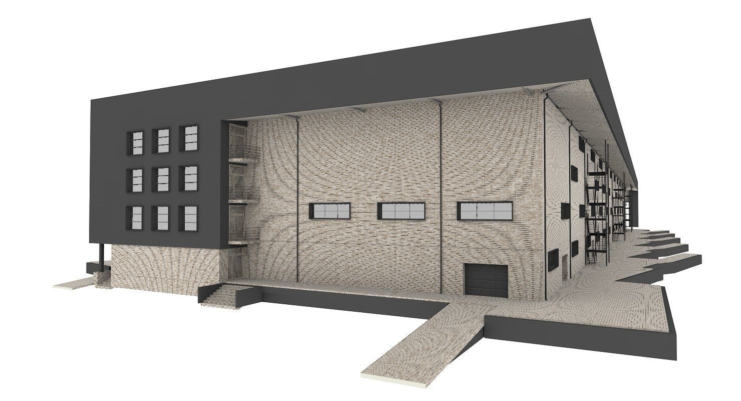 Industrial Warehouse 3D model_2