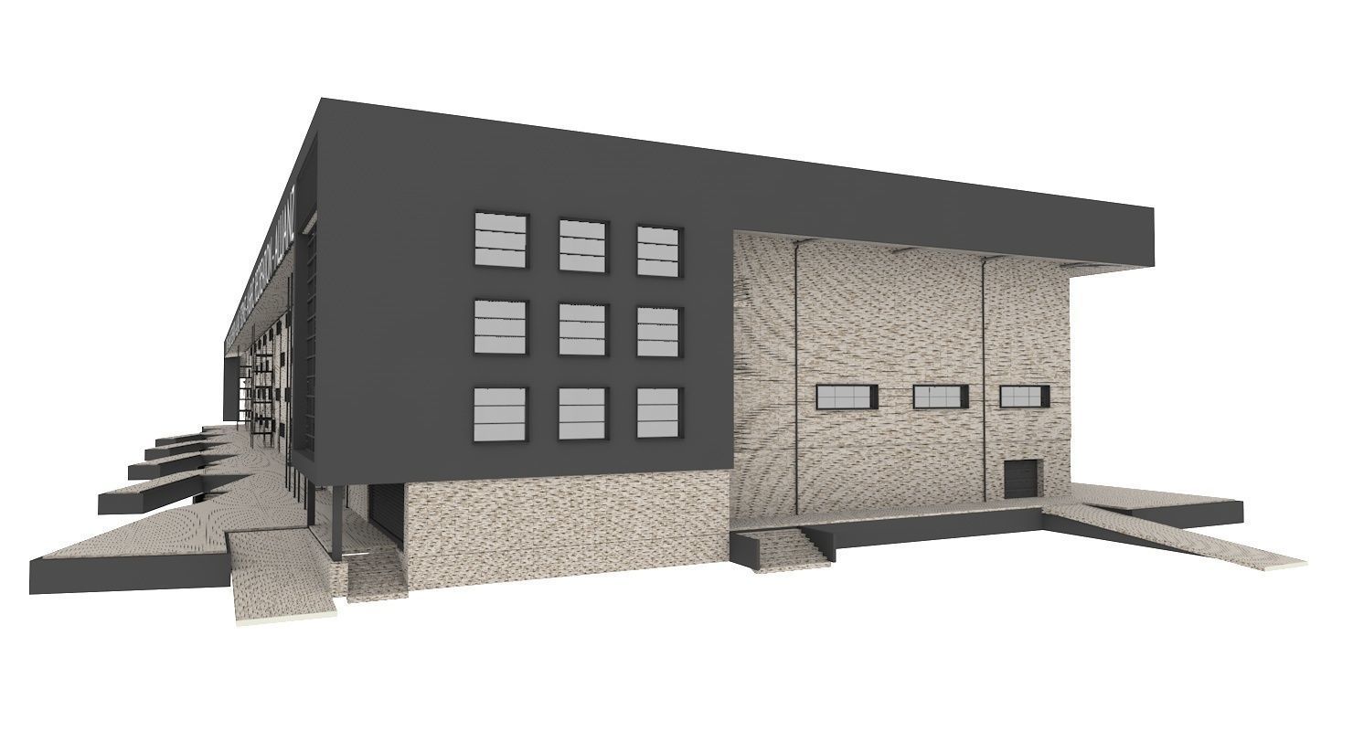 Industrial Warehouse 3D model_1