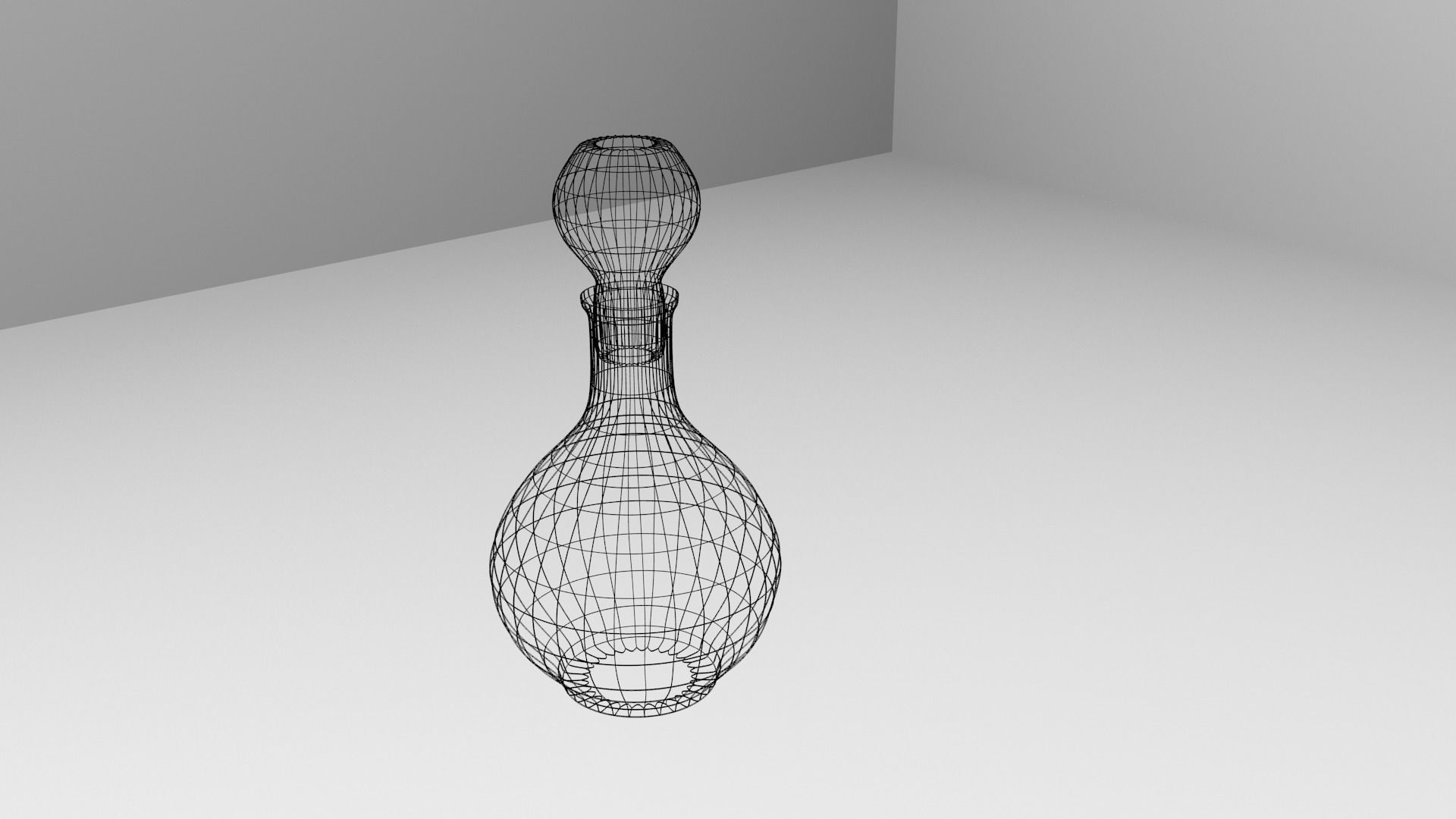 Decanter 4 glass 3D model_4