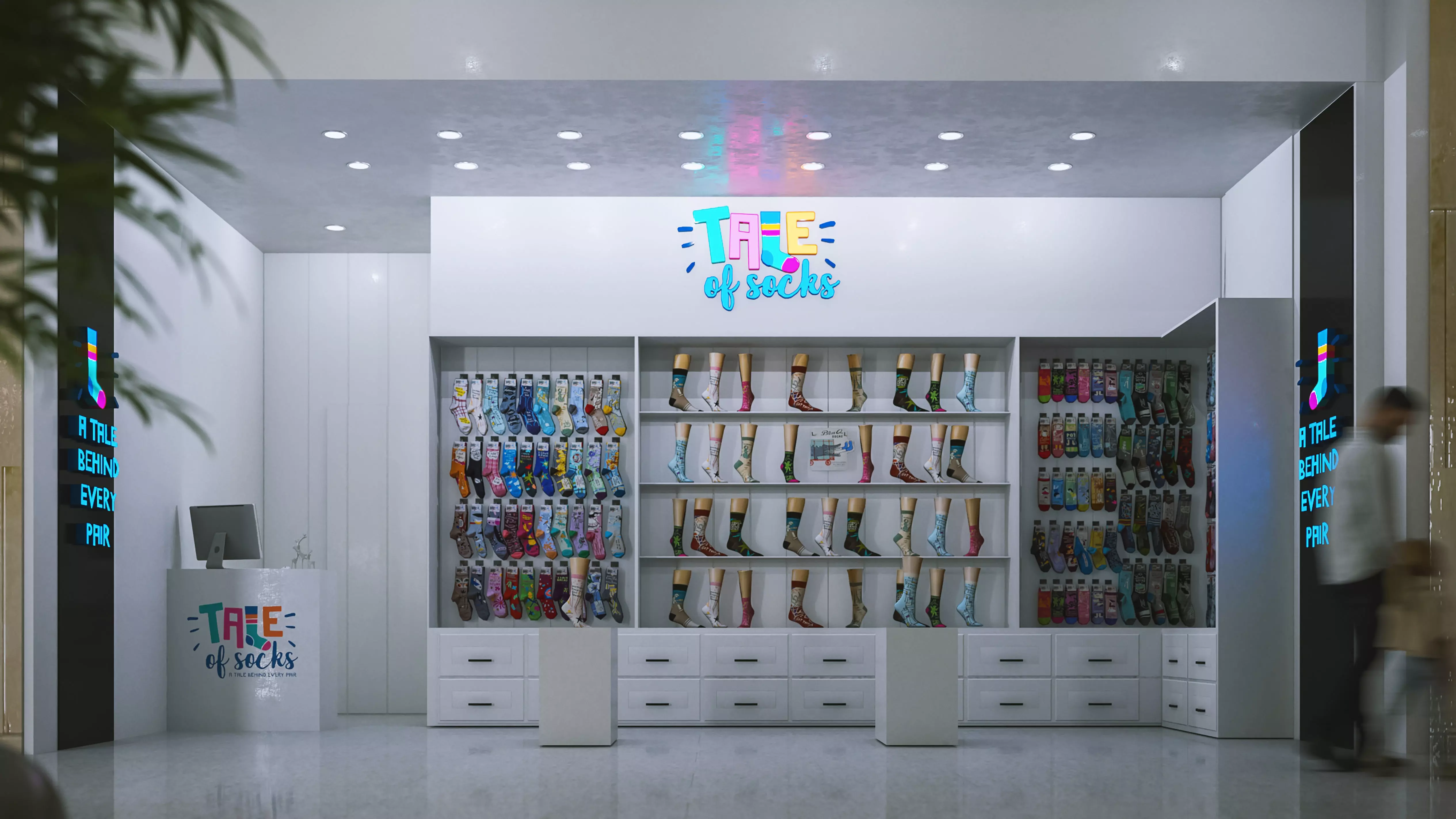 SOCKS SHOP SCENE Low-poly 3D model_0