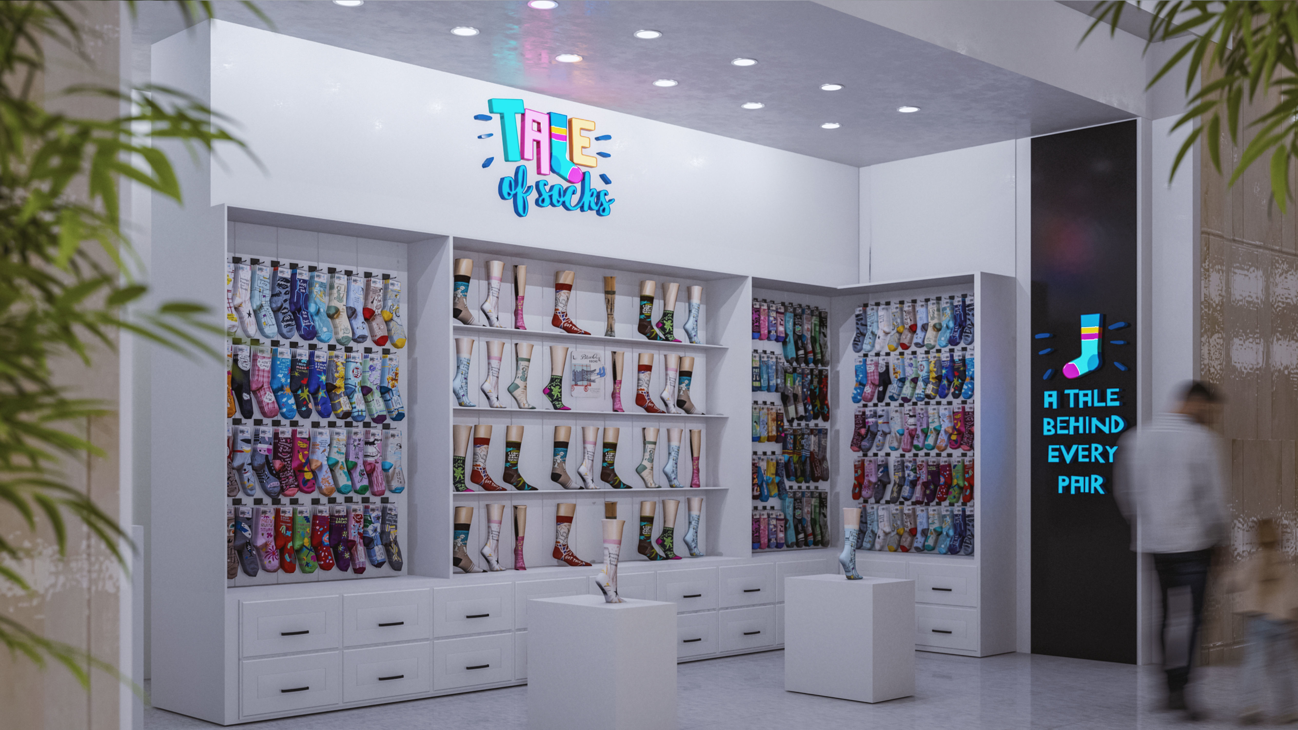 SOCKS SHOP SCENE Low-poly 3D model_1