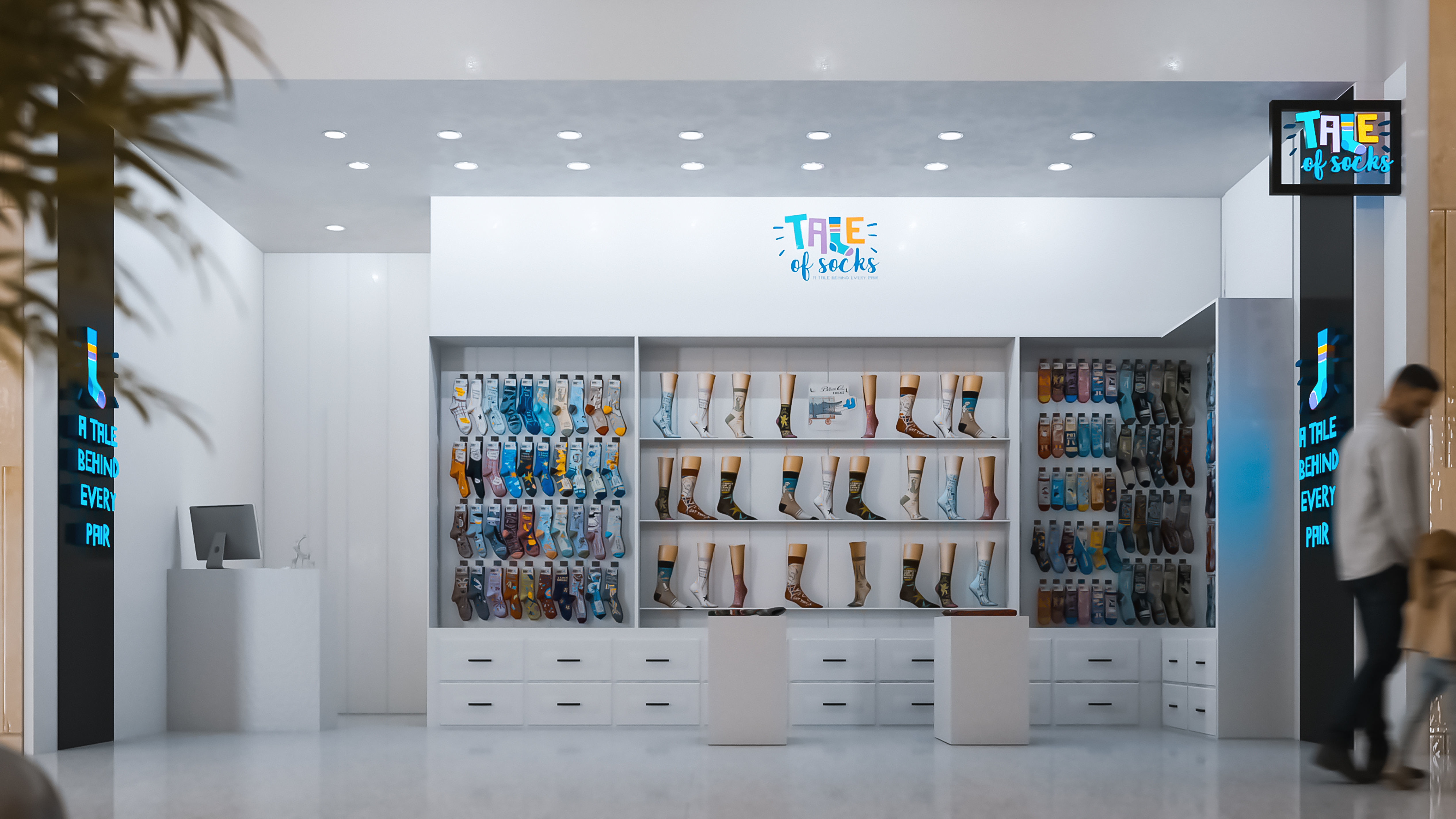 SOCKS SHOP SCENE Low-poly 3D model_6