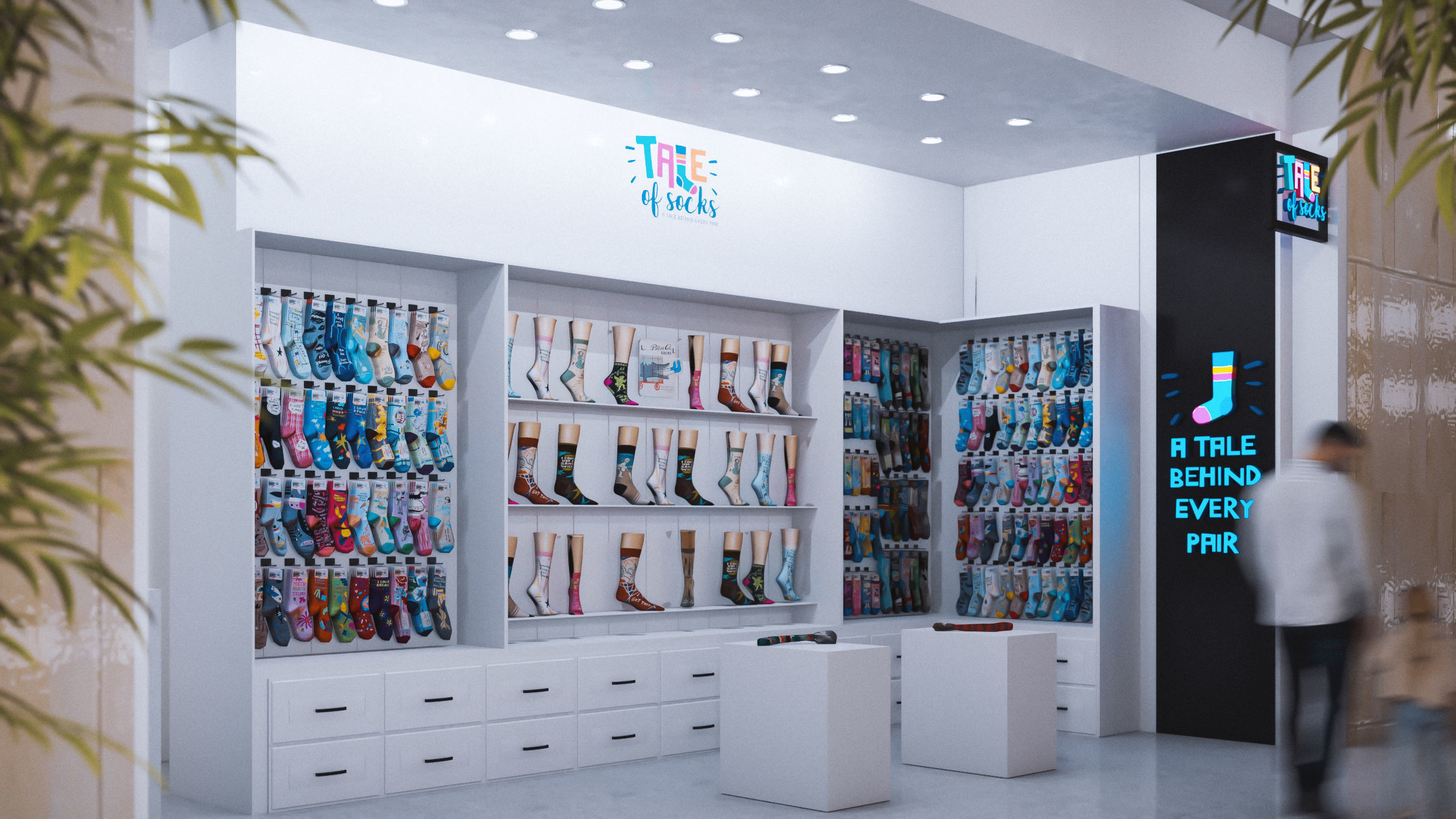 SOCKS SHOP SCENE Low-poly 3D model_5