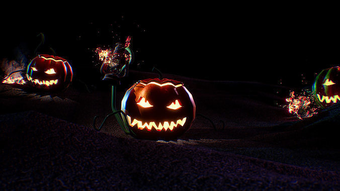 Halloween Pumpkin Low-poly 3D model