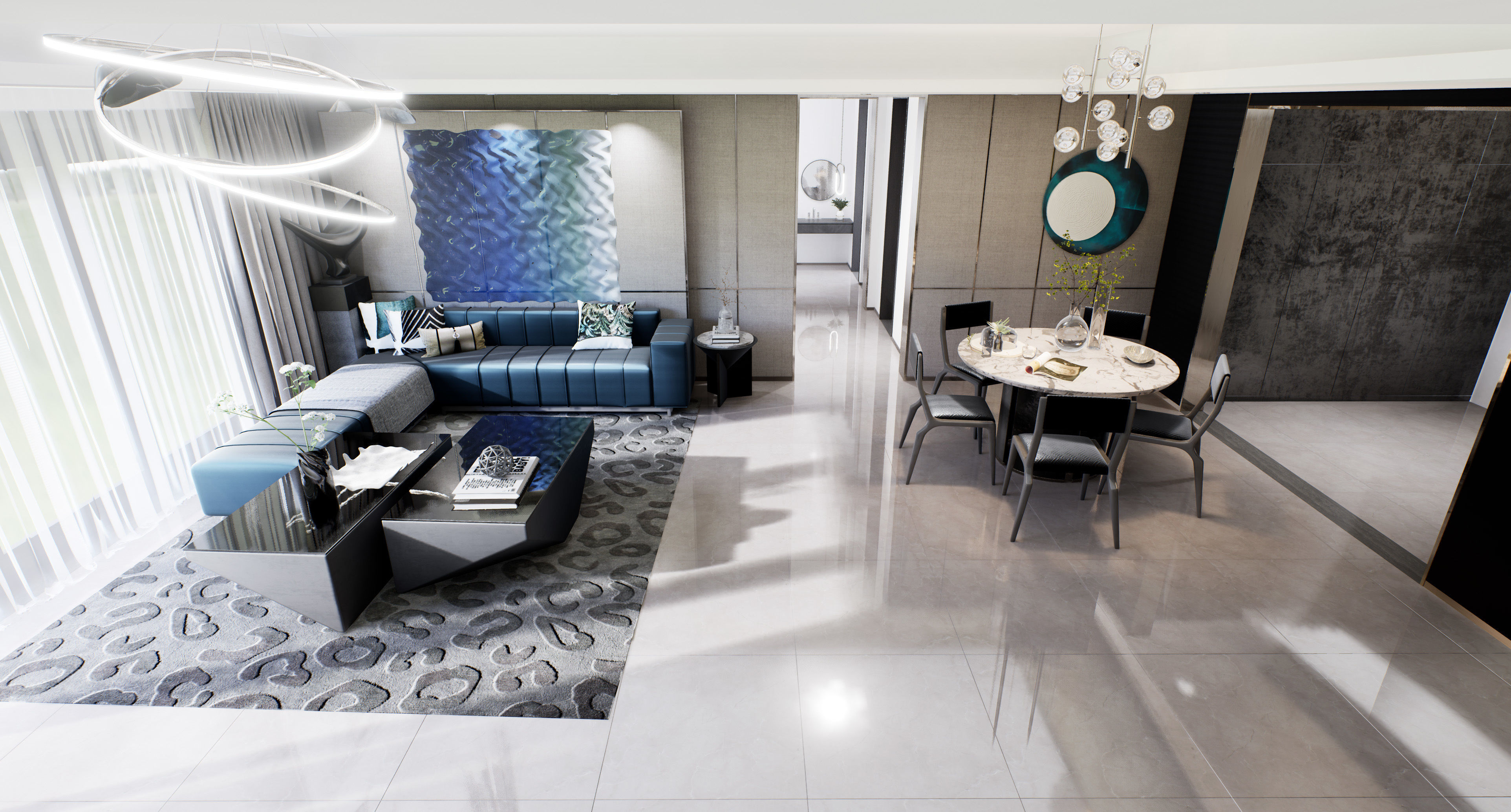 Living Room Interior walk through VR in UE4 unreal engine 423 3D model_2