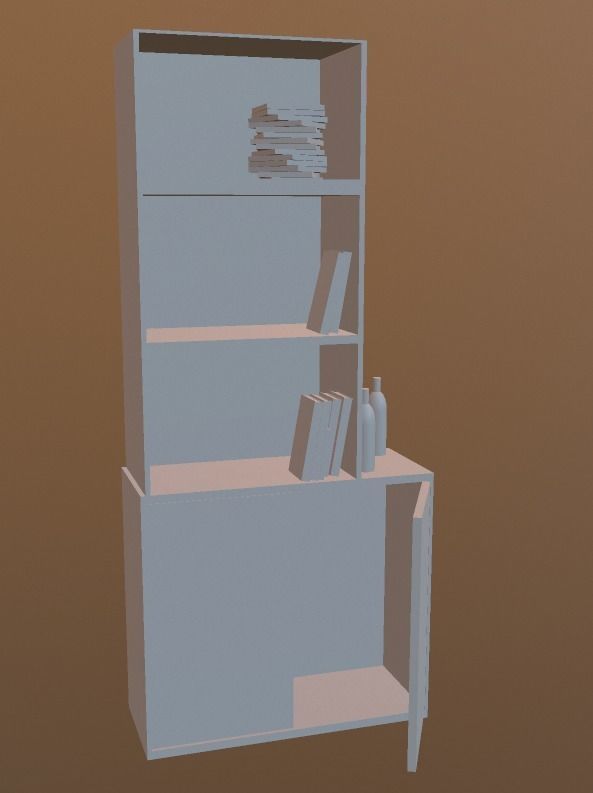 Bookcase 3D model_1