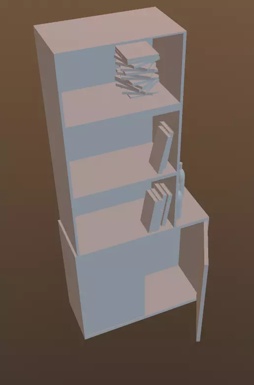 Bookcase 3D model_0